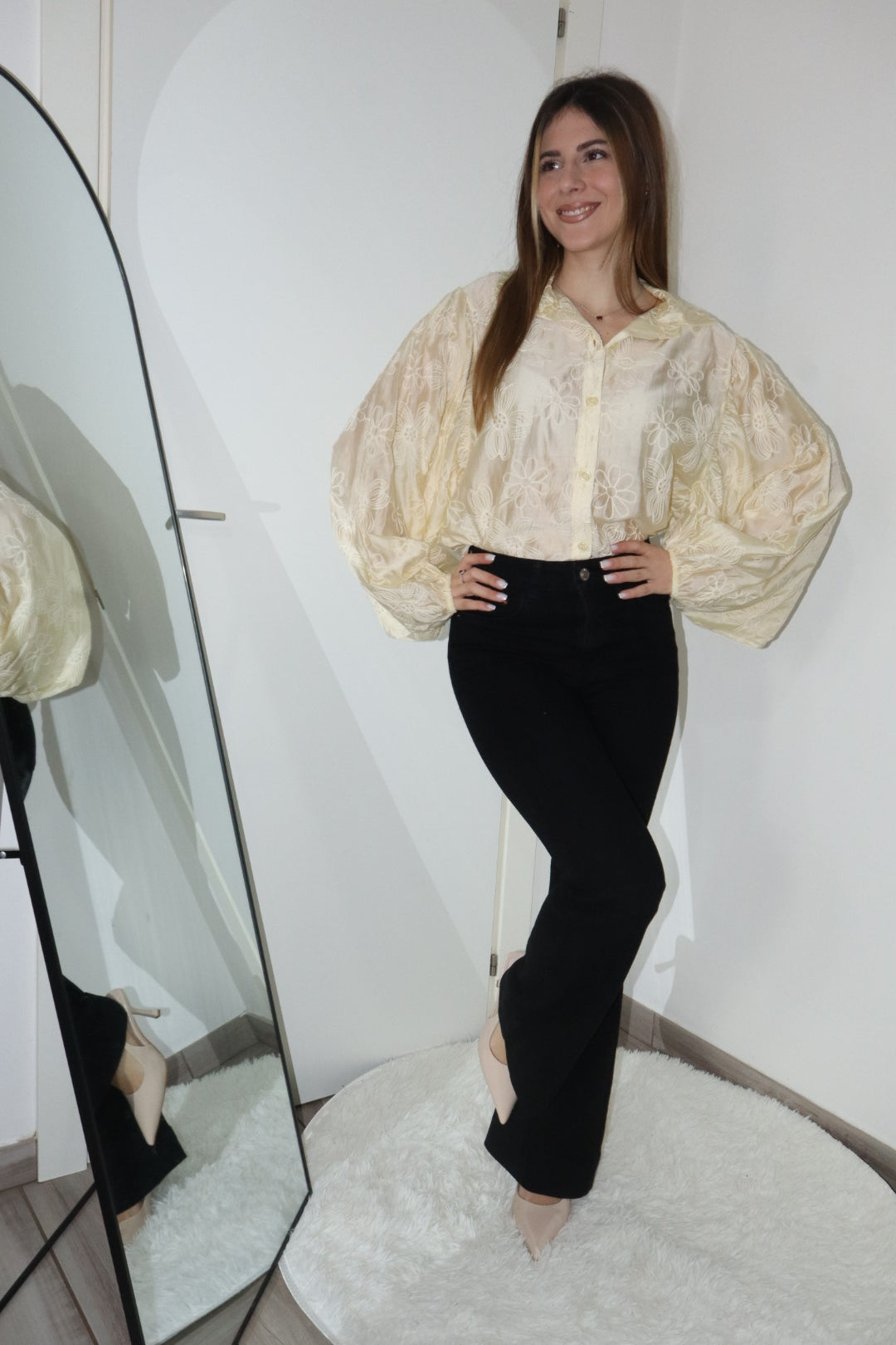 Camicia velata con fiori “serenity” (vari colori)