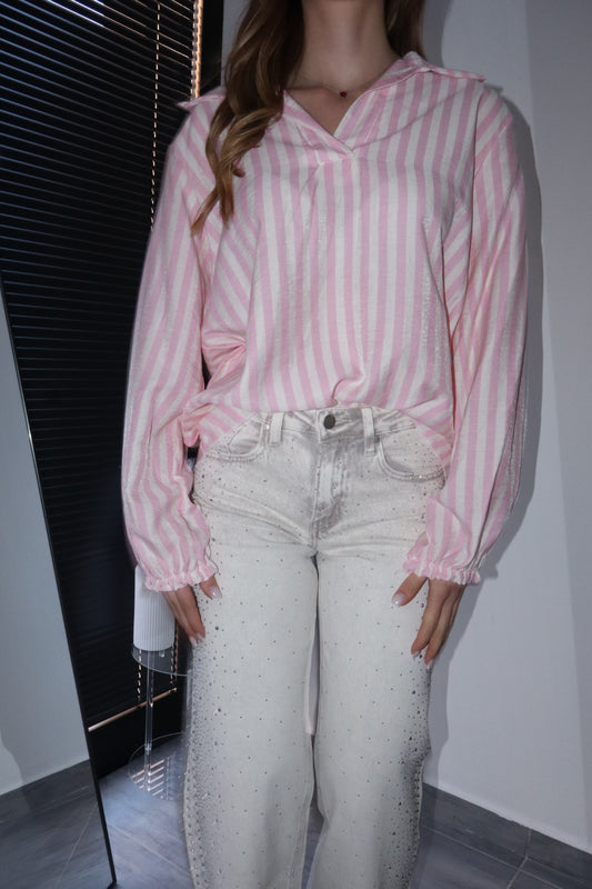 Camicia con righe effetto lino (vari colori)