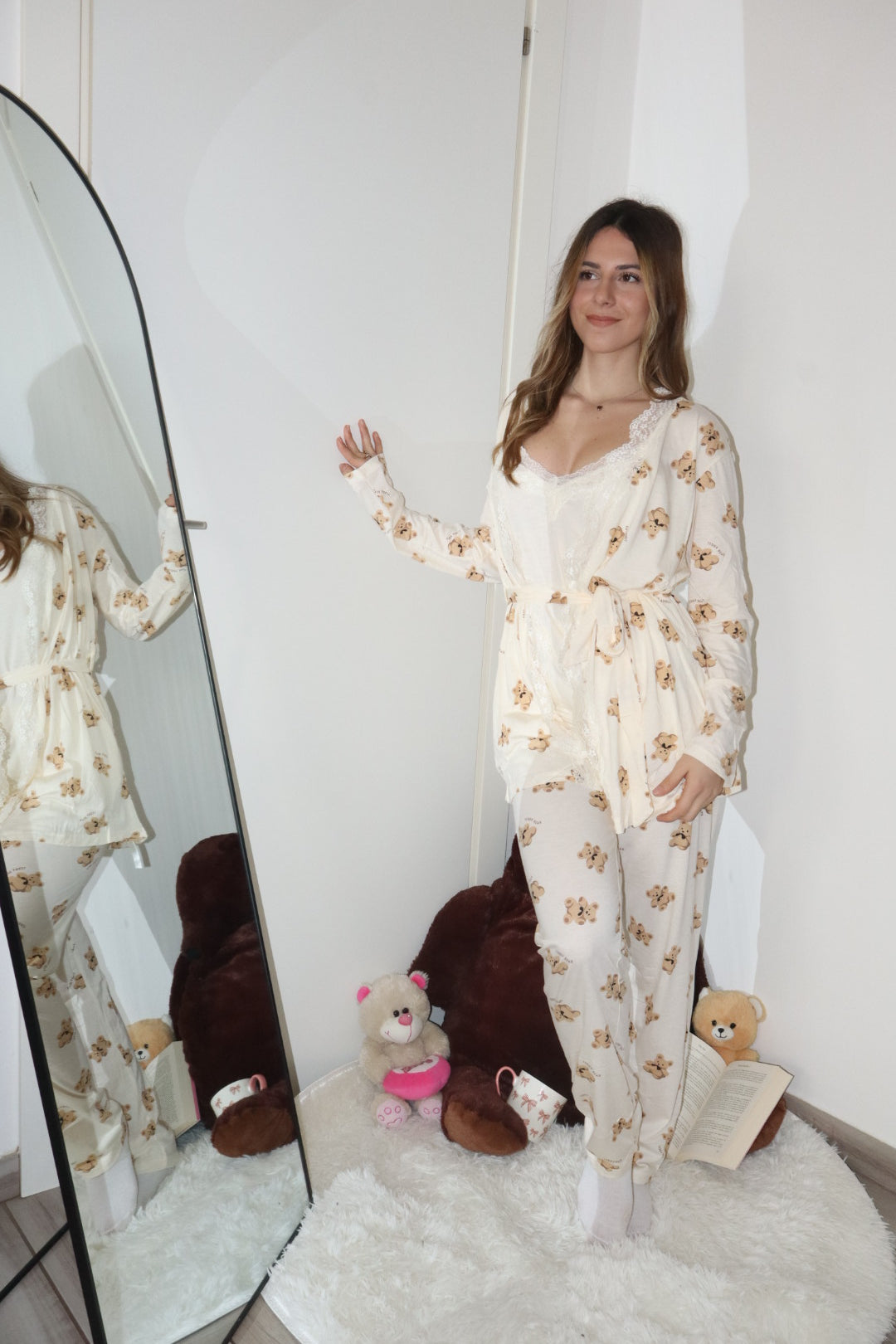 Pigiama teddy 3pz (veste 1tg più piccola)
