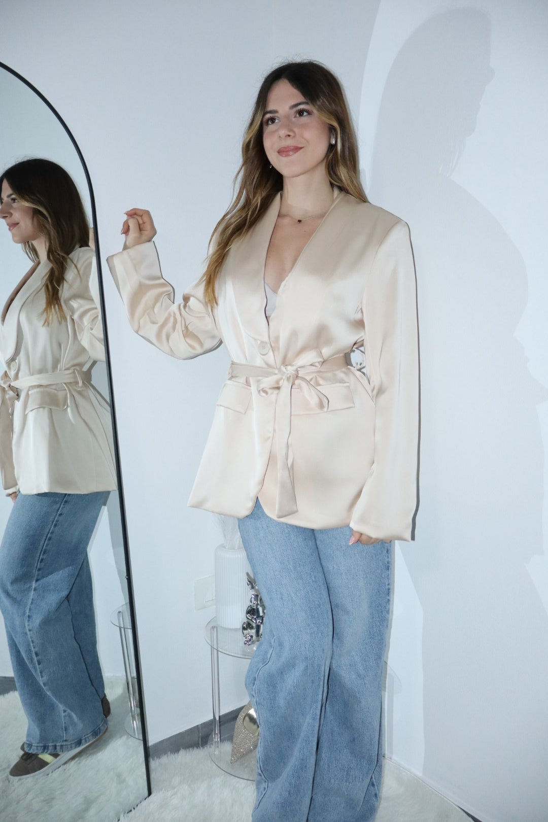 Blazer effetto raso (vari colori)