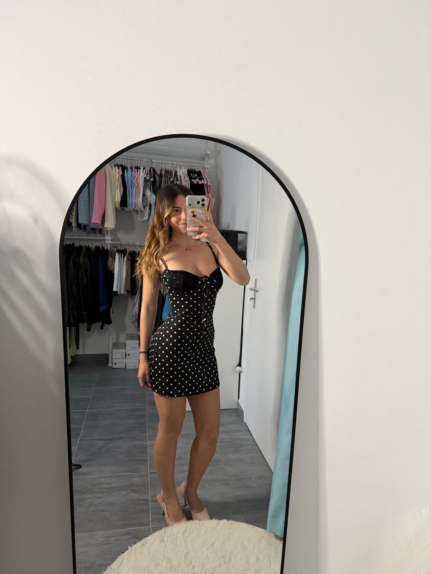 Mini dress con pois “malibú”