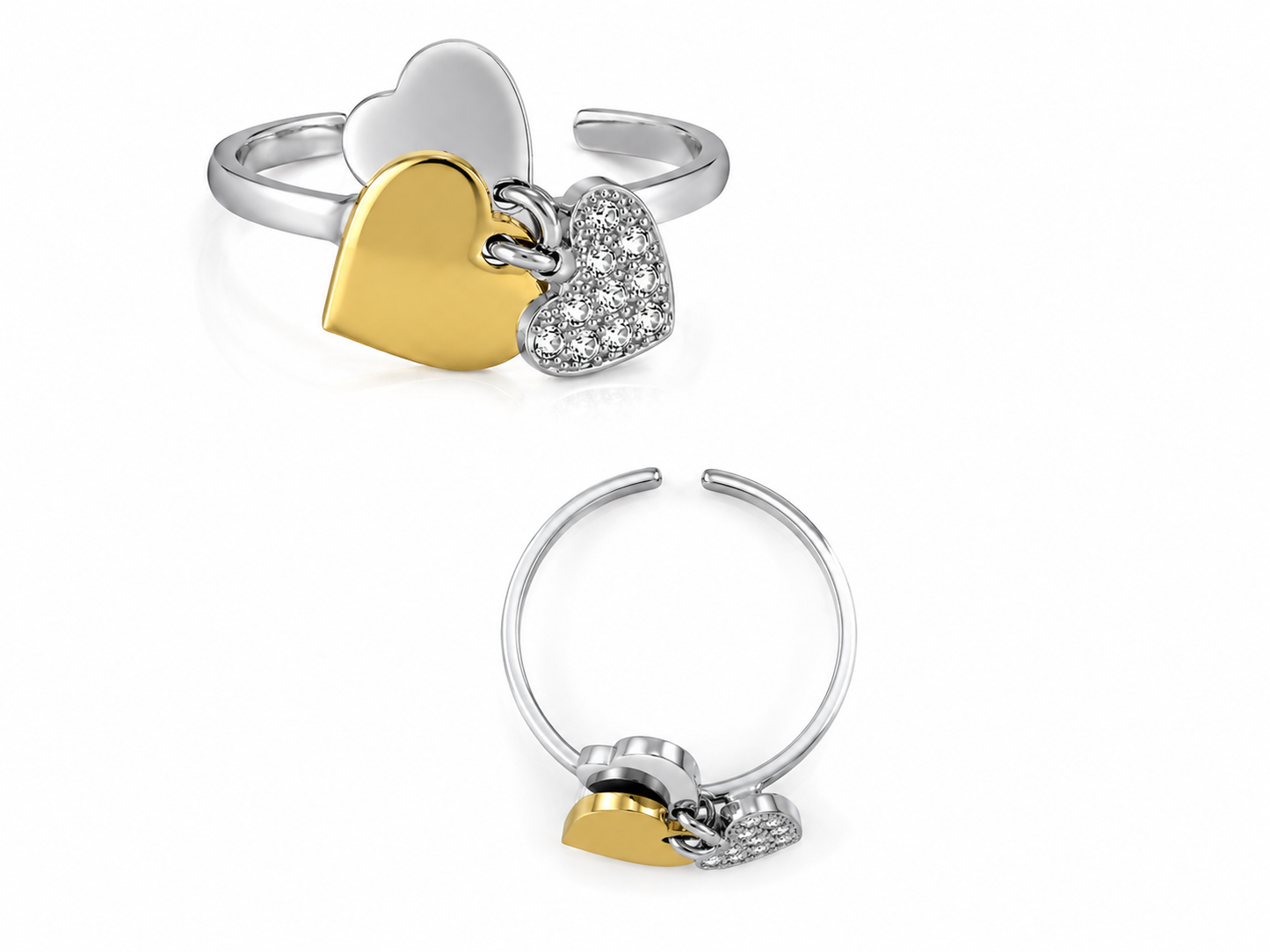 Anello tris cuore Shine