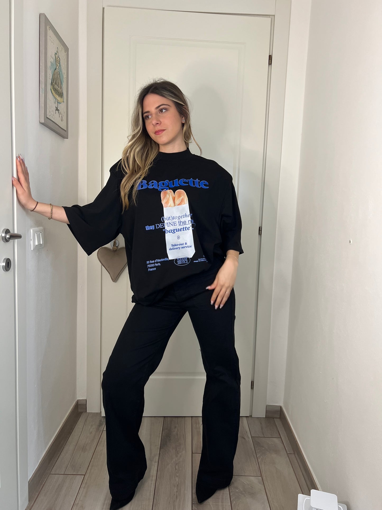 T-shirt baguette nera
