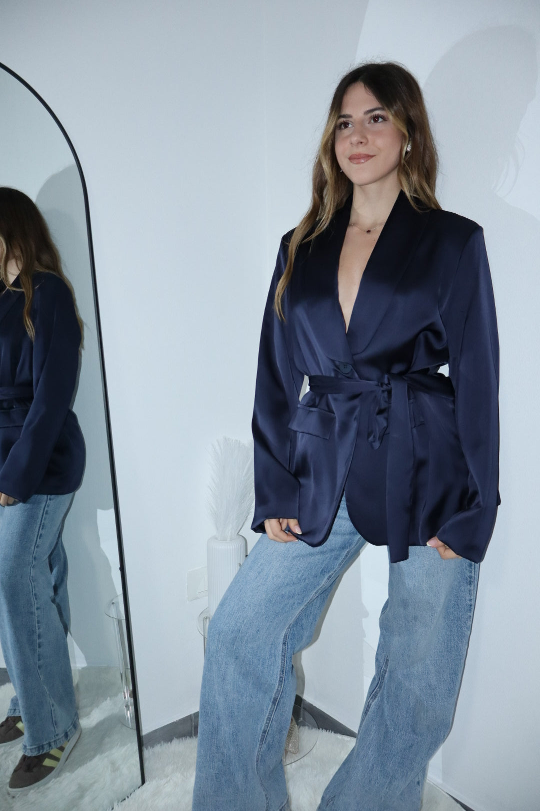 Blazer effetto raso (vari colori)