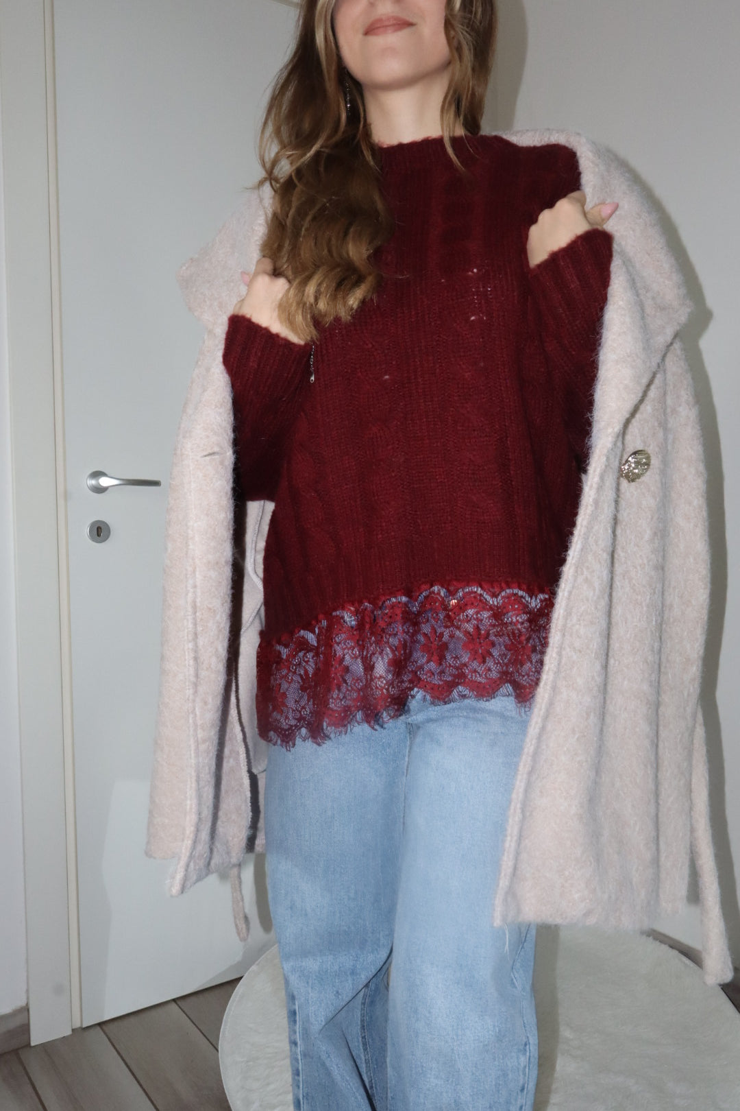 Pull rebecca con merletto in pizzo (vari colori)