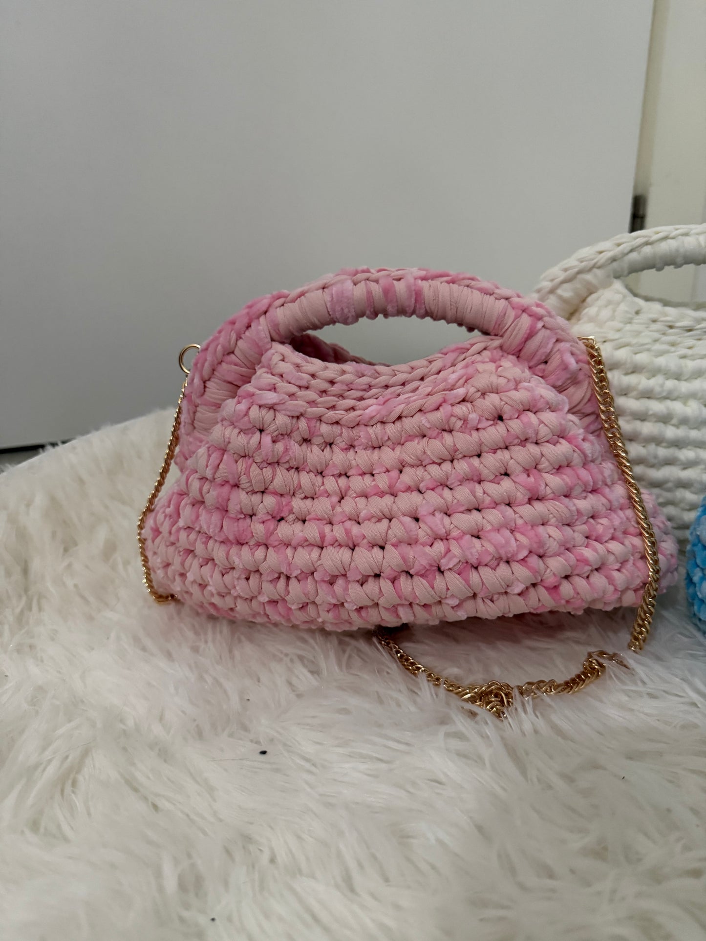 Clutch uncinetto in velluto con tracolla (vari colori)