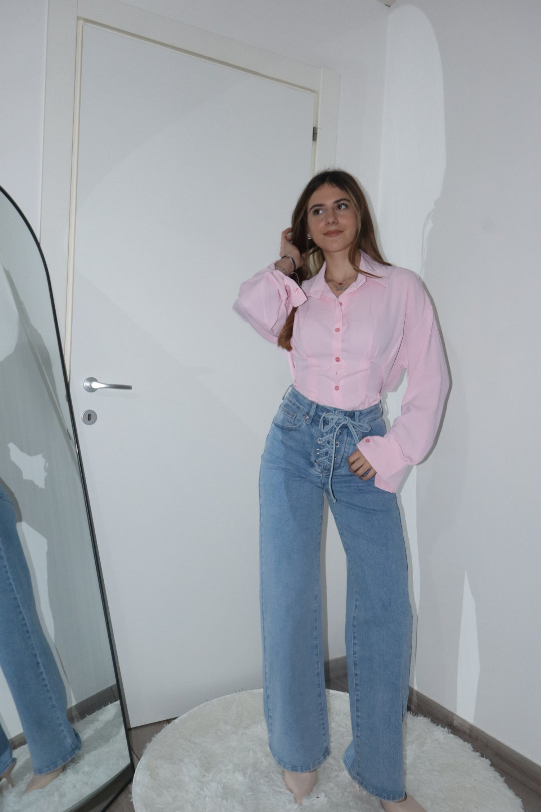 Jeans incrocio vita alta
