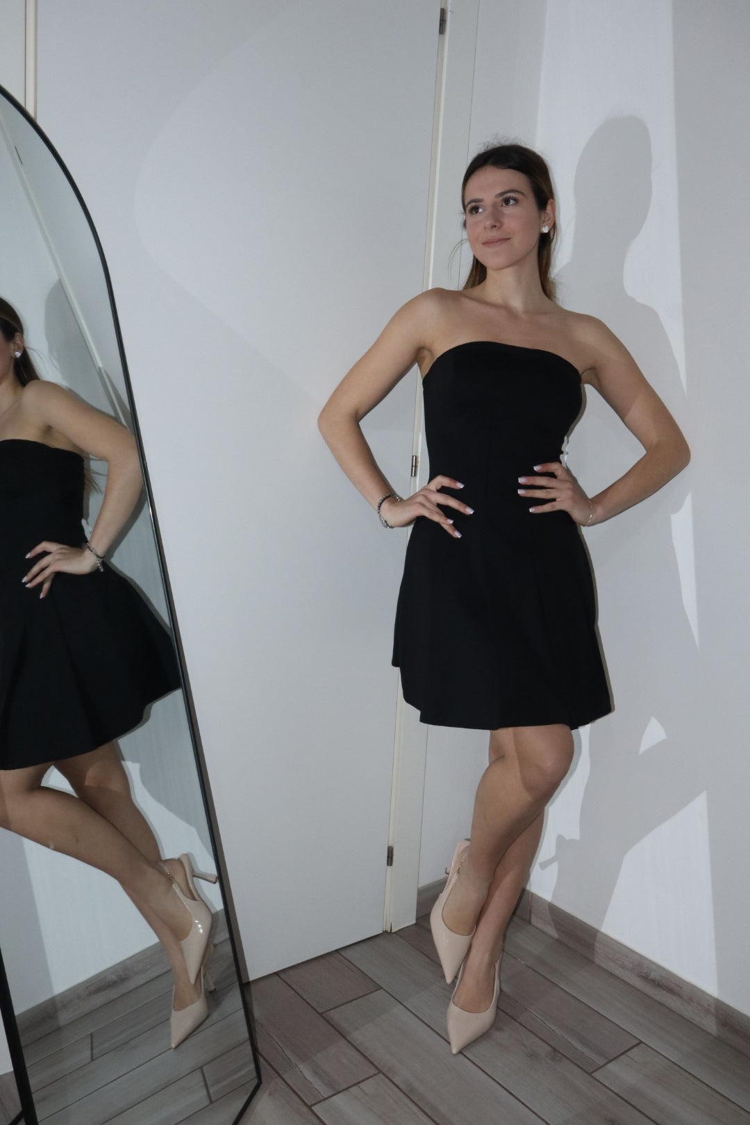 Mini dress con pieghe “rosy”