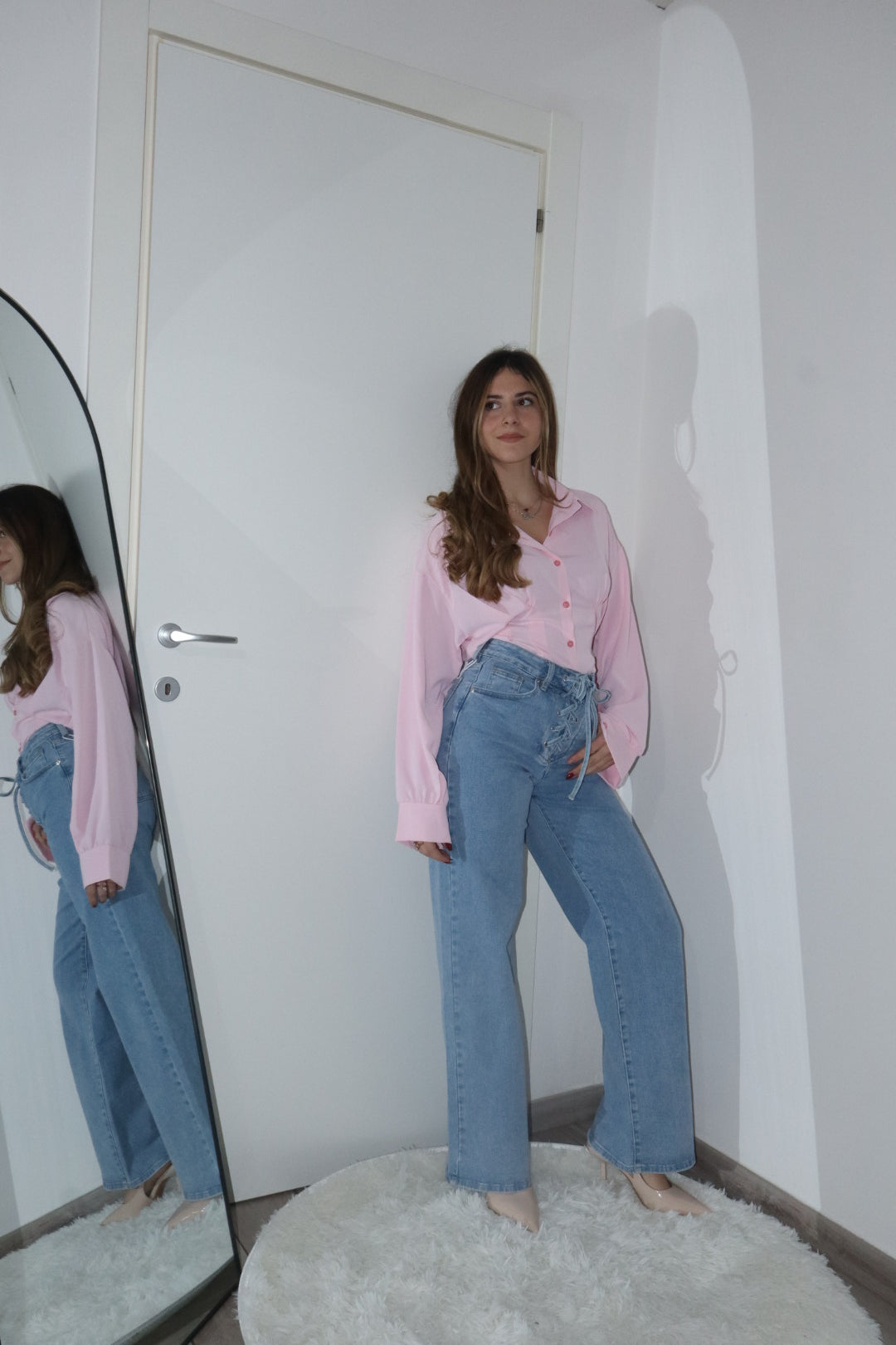 Jeans incrocio vita alta