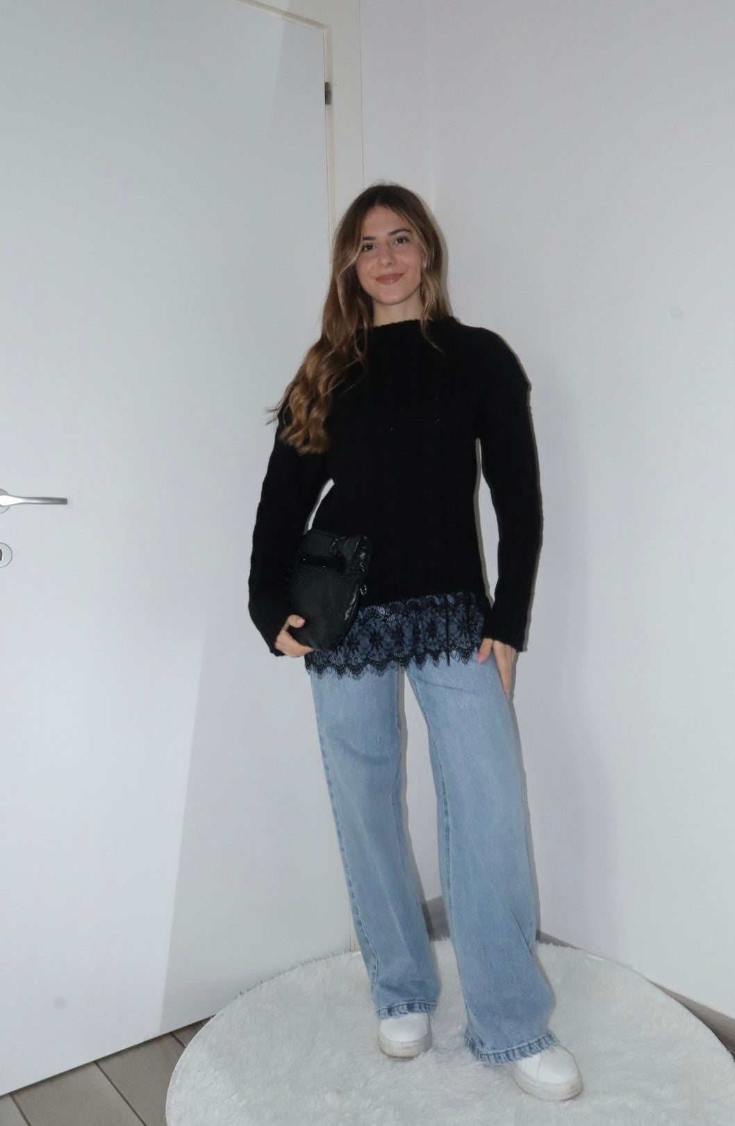Pull rebecca con merletto in pizzo (vari colori)