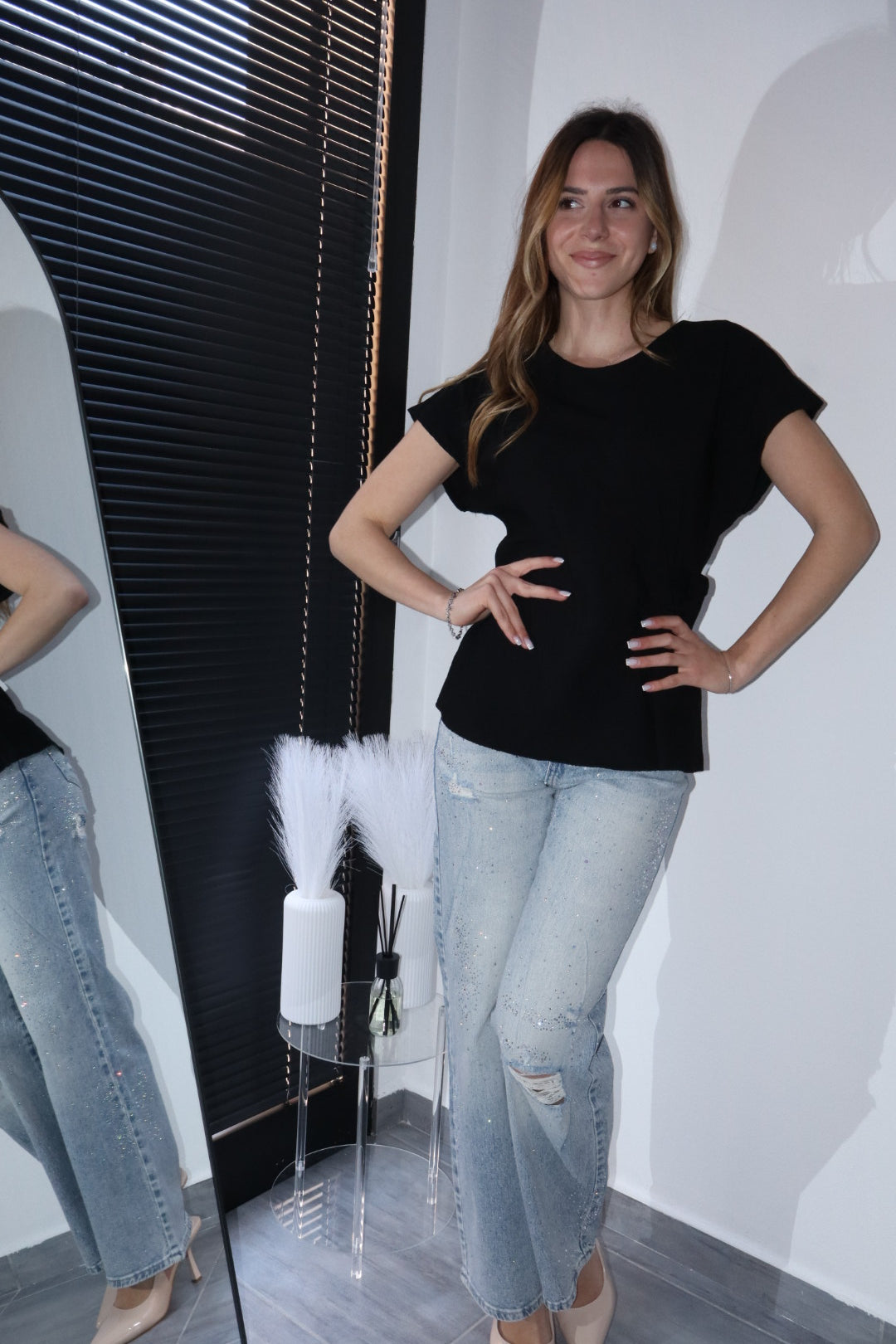 Maglia nodo effetto lino (vari colori)