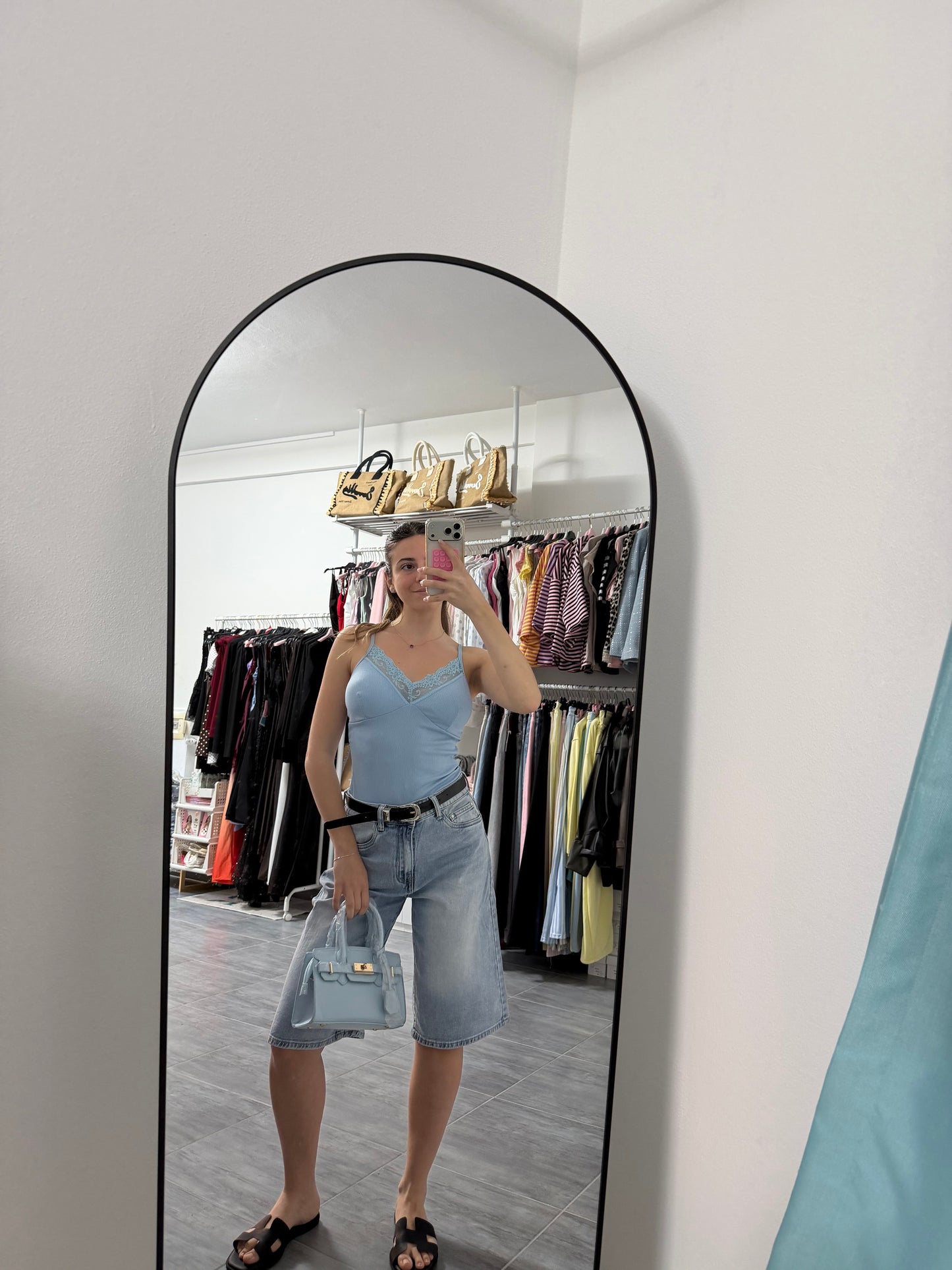 Bermuda denim chiaro “trendy” cinta inclusa