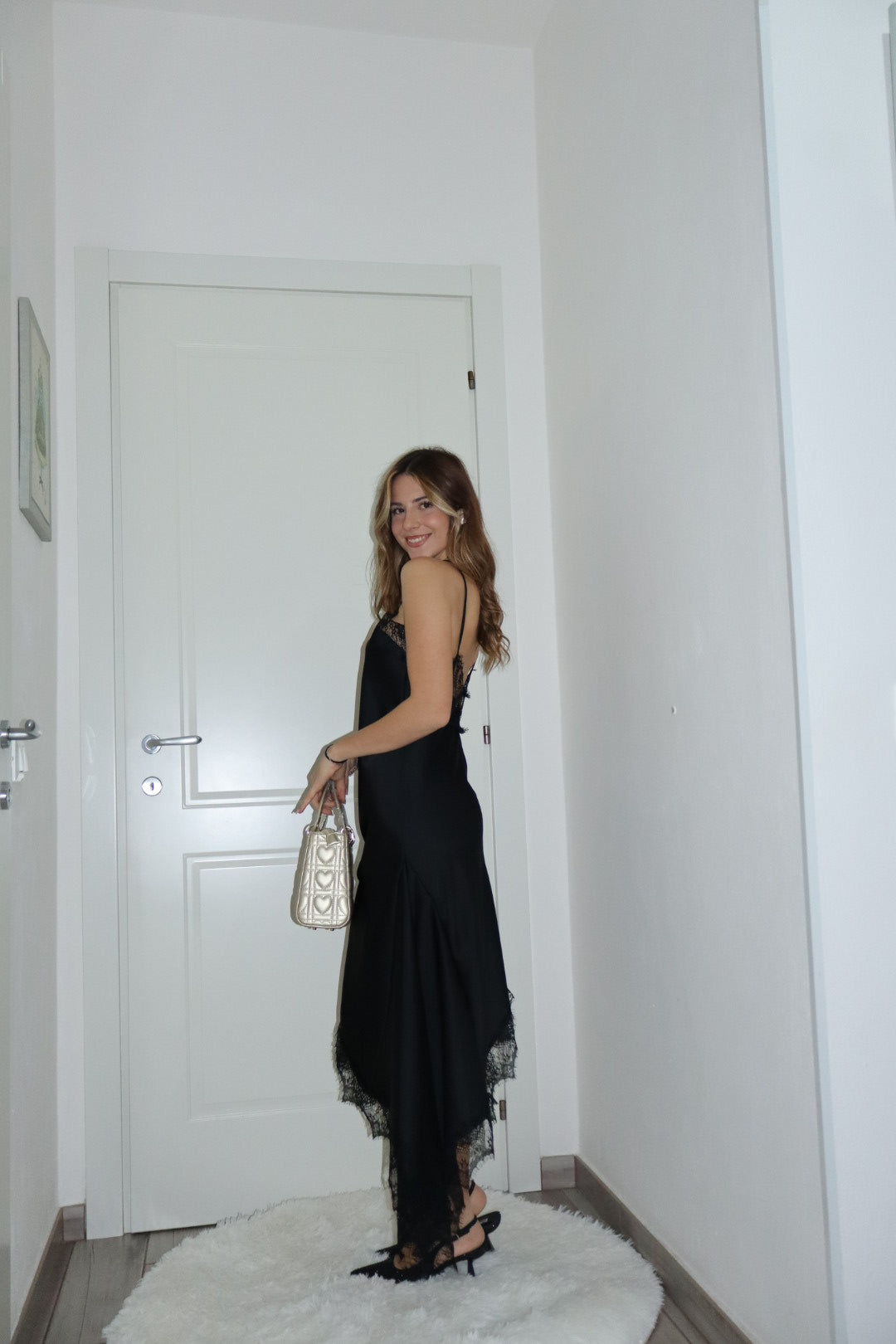 Maxi Dress pizzo diletta nero,marrone