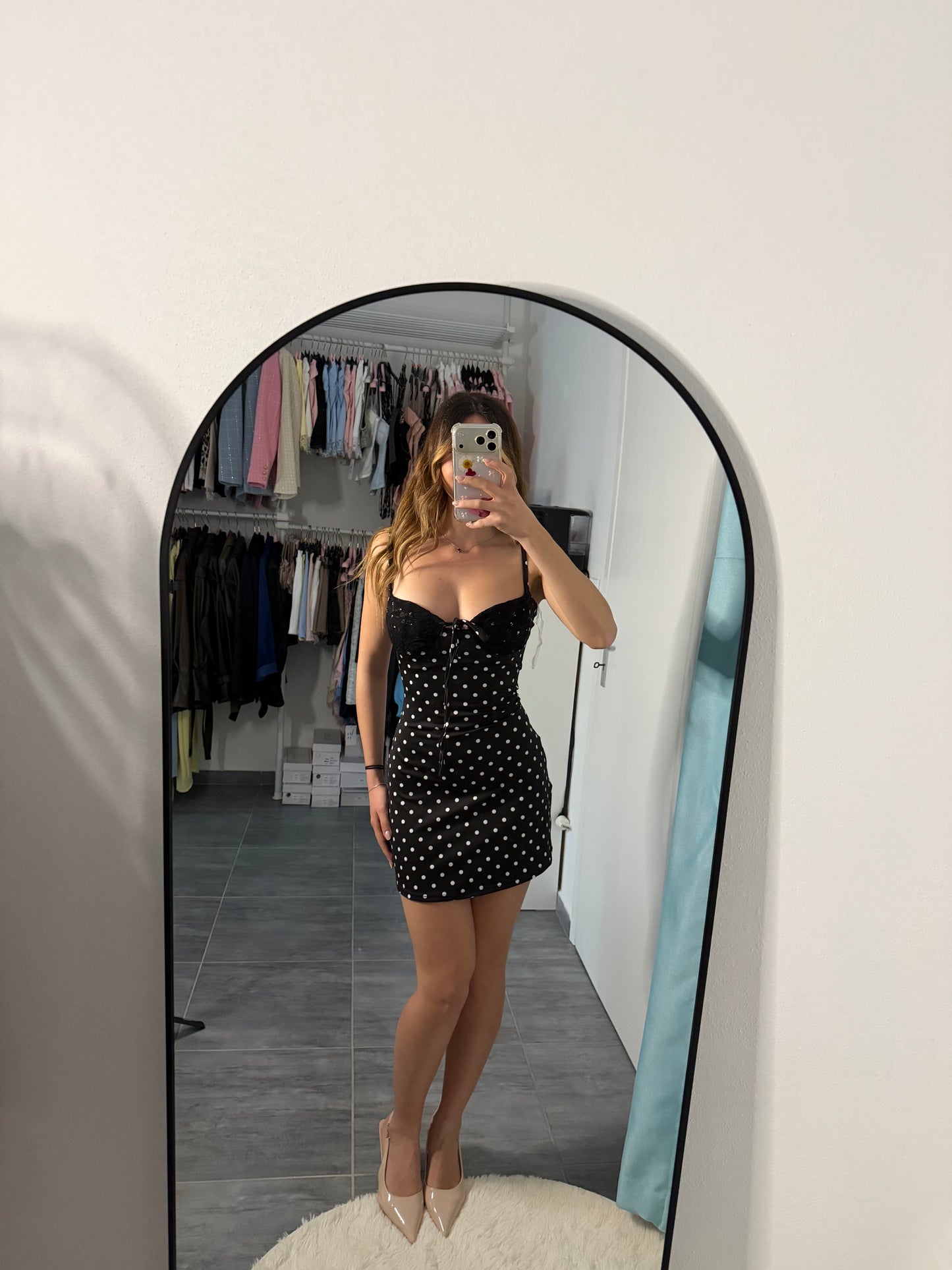 Mini dress con pois “malibú”