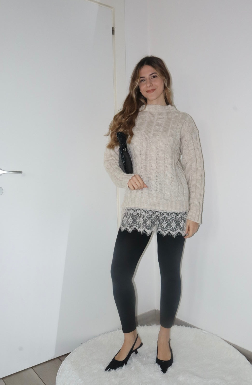 Pull rebecca con merletto in pizzo (vari colori)