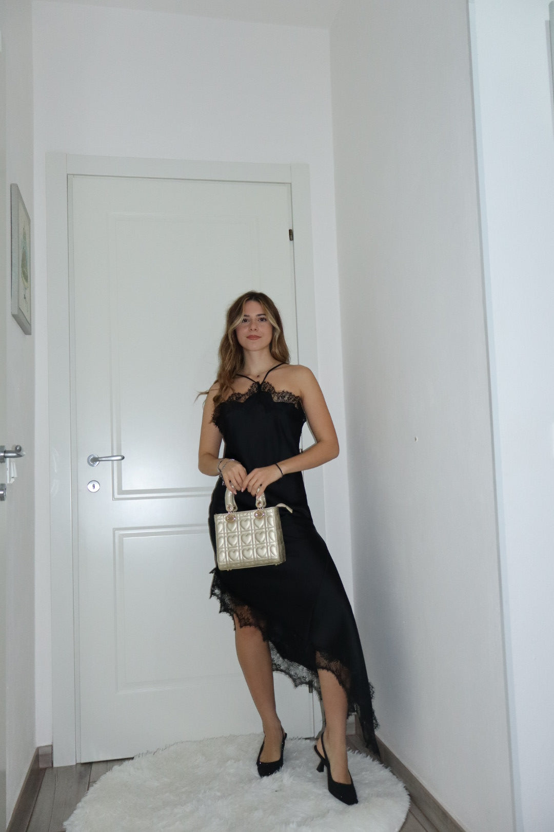 Maxi Dress pizzo diletta nero,marrone