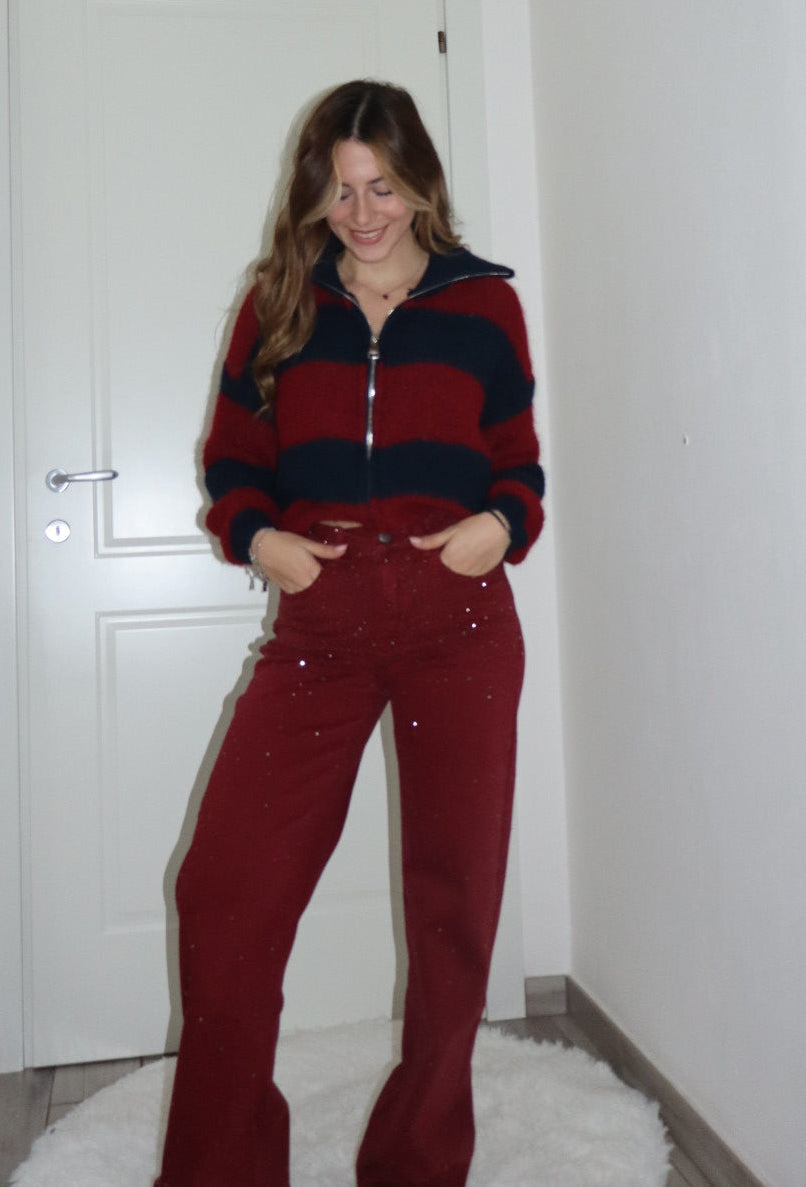 Jeans bordò Shine modellante 46-52