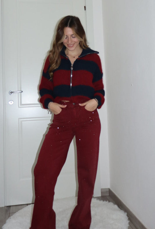 Jeans bordò Shine modellante 46-52
