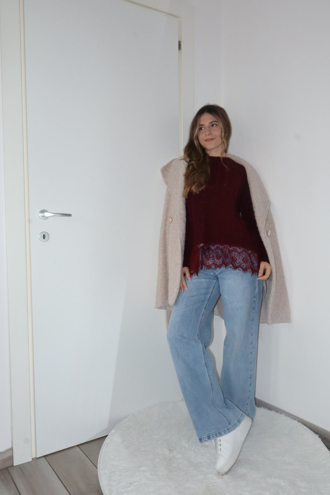 Pull rebecca con merletto in pizzo (vari colori)