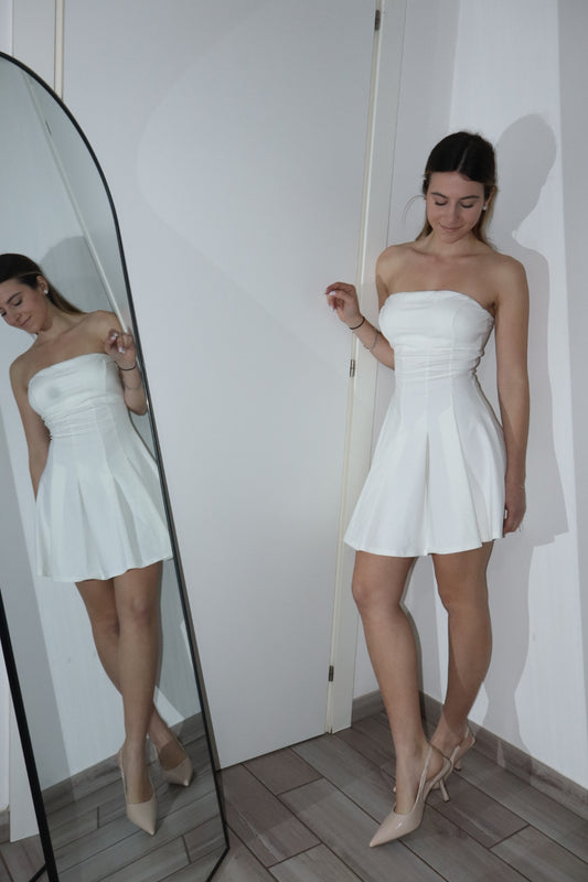 Mini dress con pieghe “rosy”