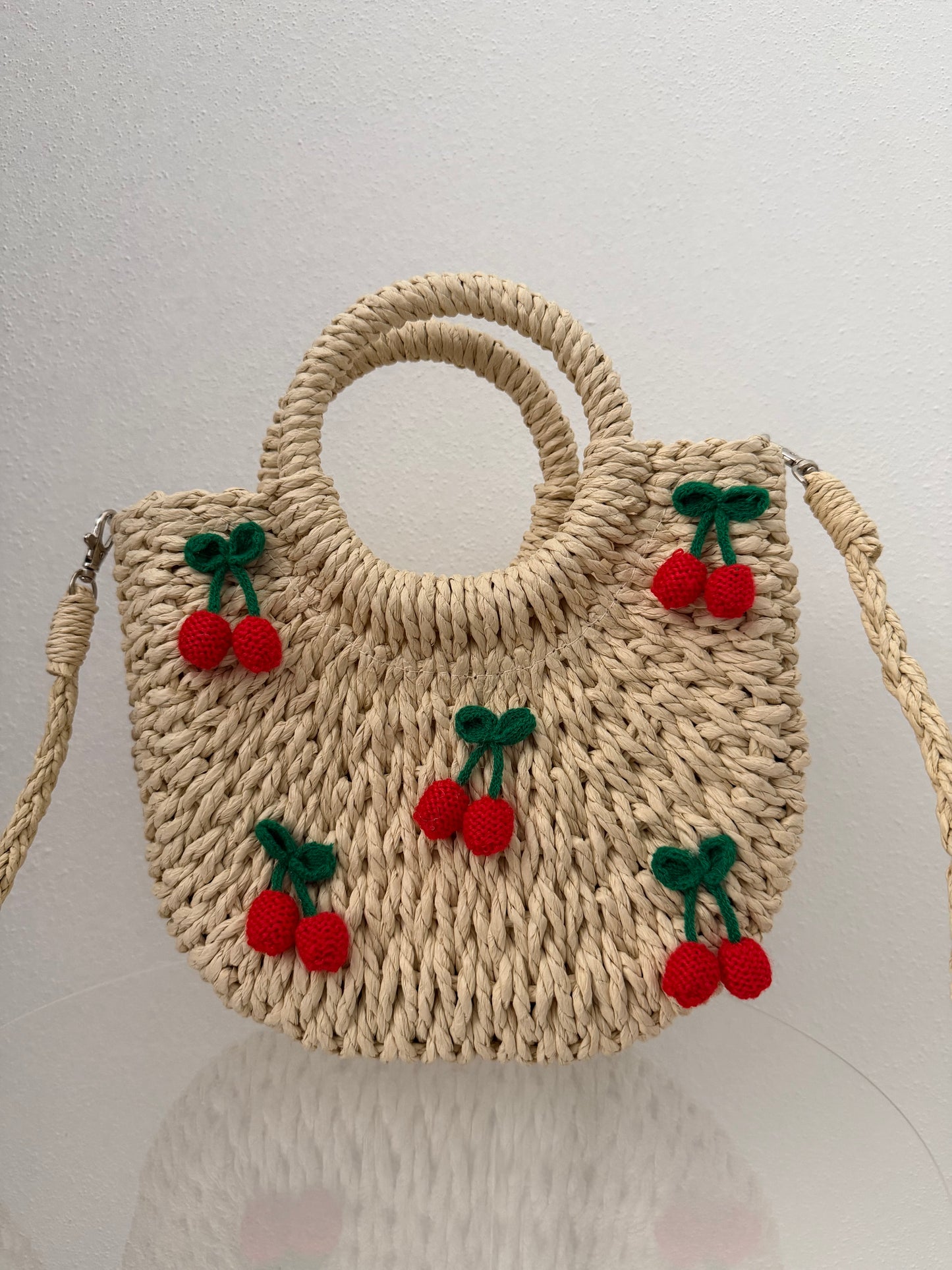 Borsa in paglia “cherry”