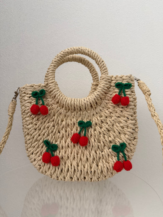 Borsa in paglia “cherry”