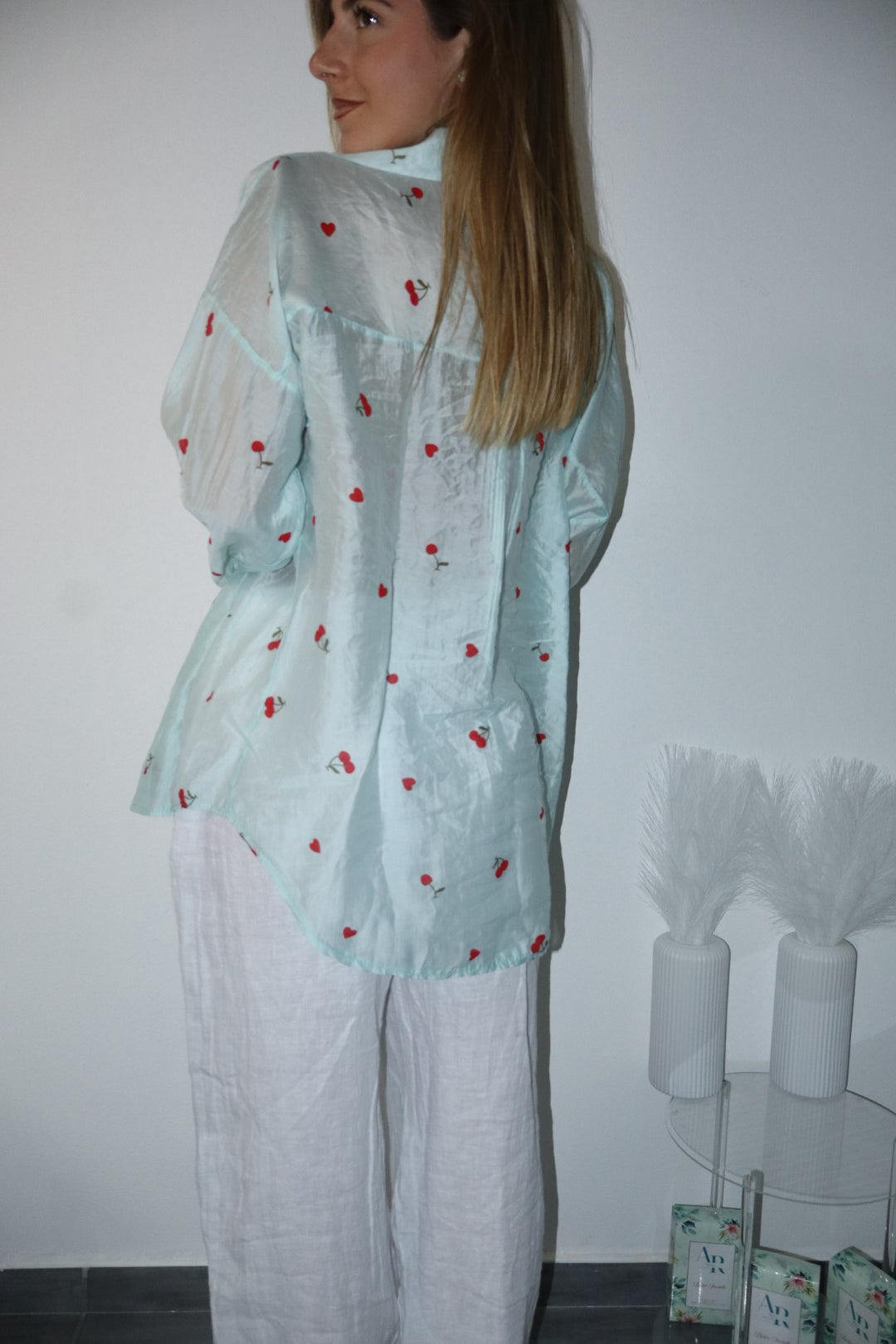 Camicia velata cherry