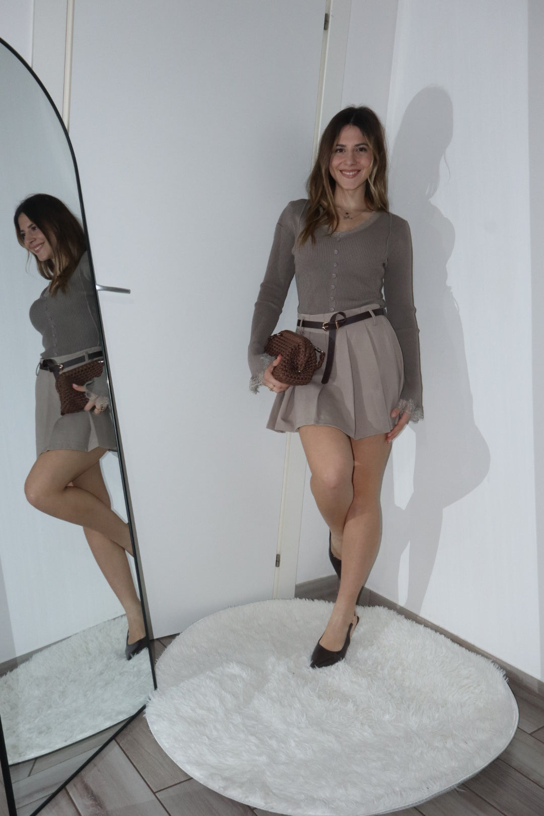 Mini gonna a pantaloncino “Olivia” cinta inclusa