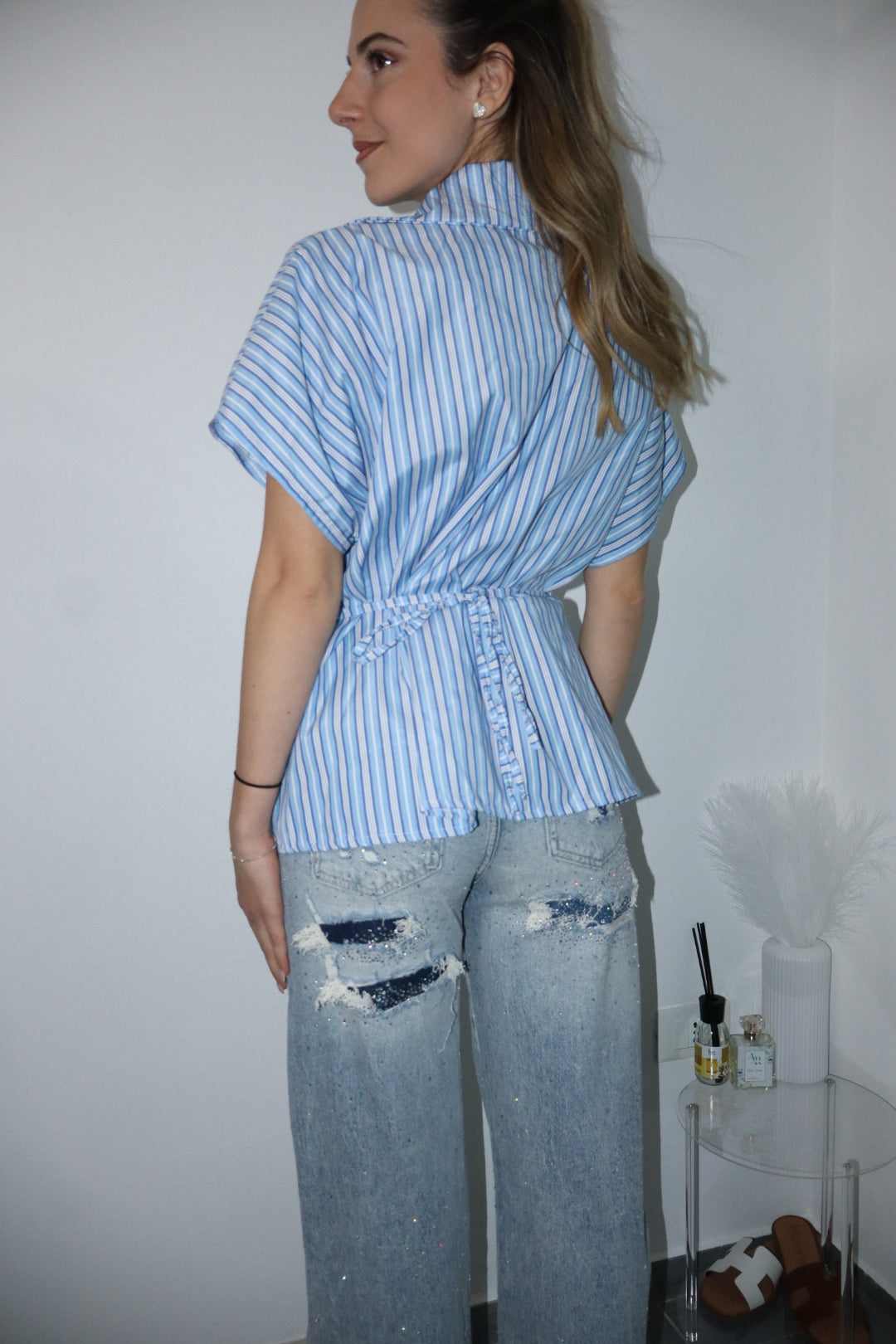 Camicia coquette con righe