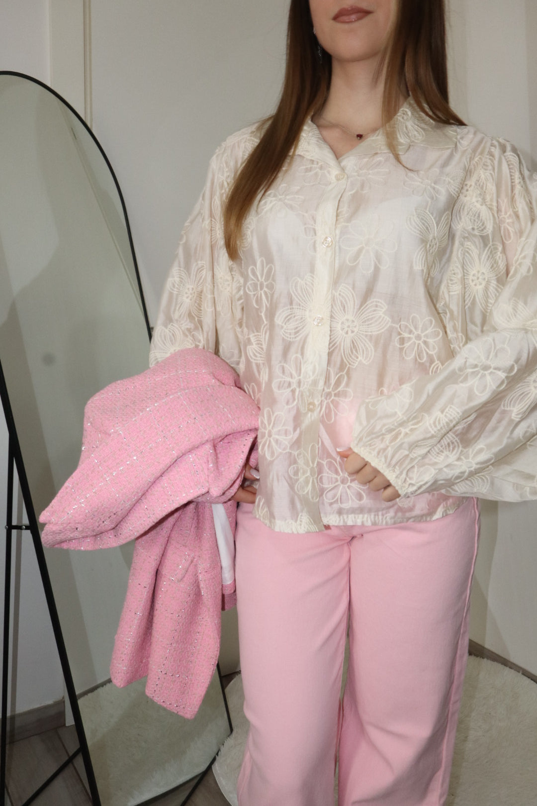 Camicia velata con fiori “serenity” (vari colori)