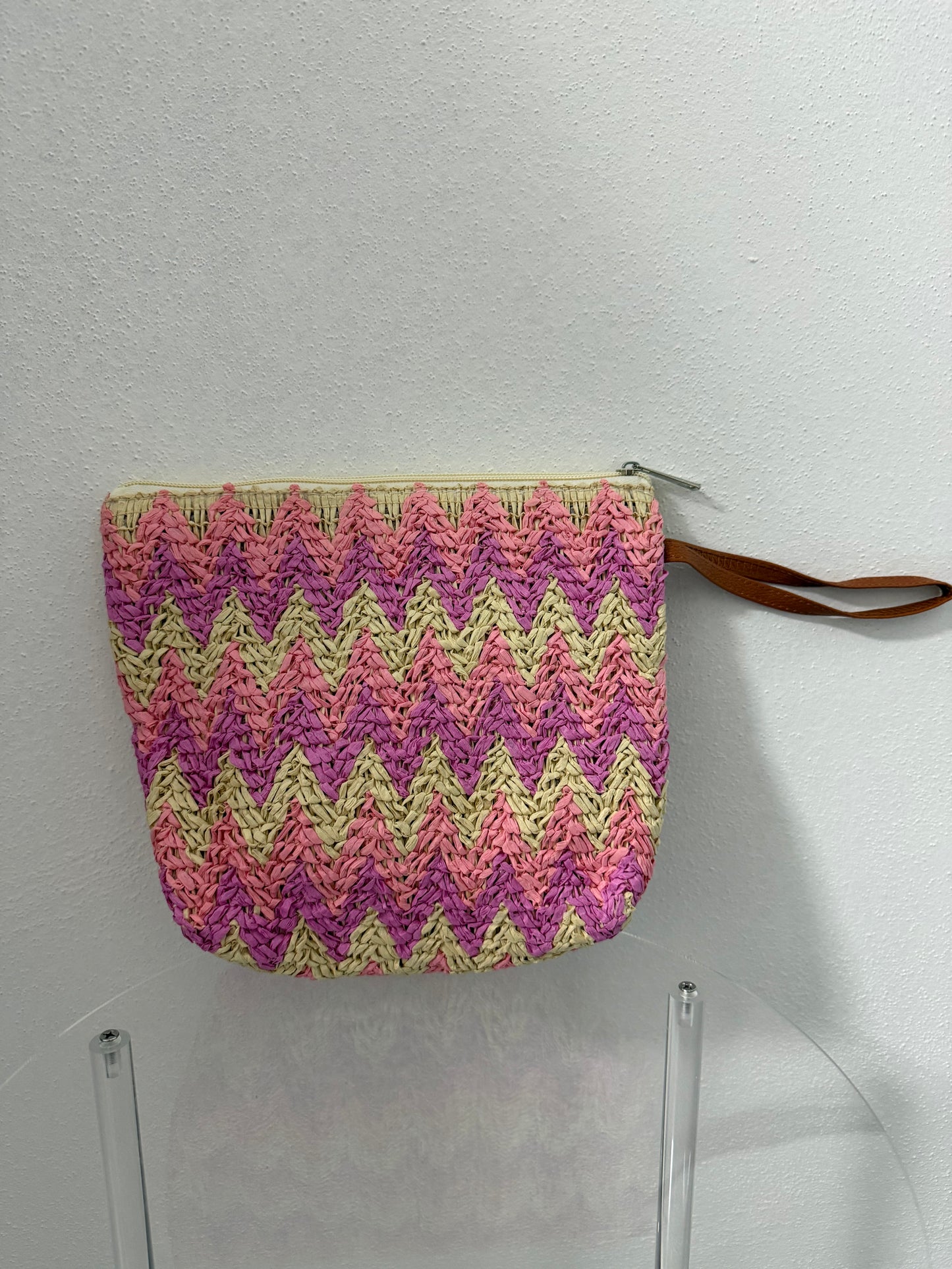 Pochette effetto paglia colorate