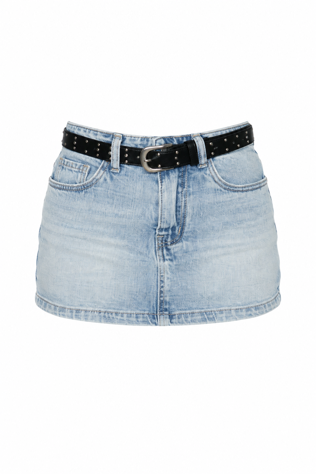 Mini gonna a pantaloncino in denim +cintura