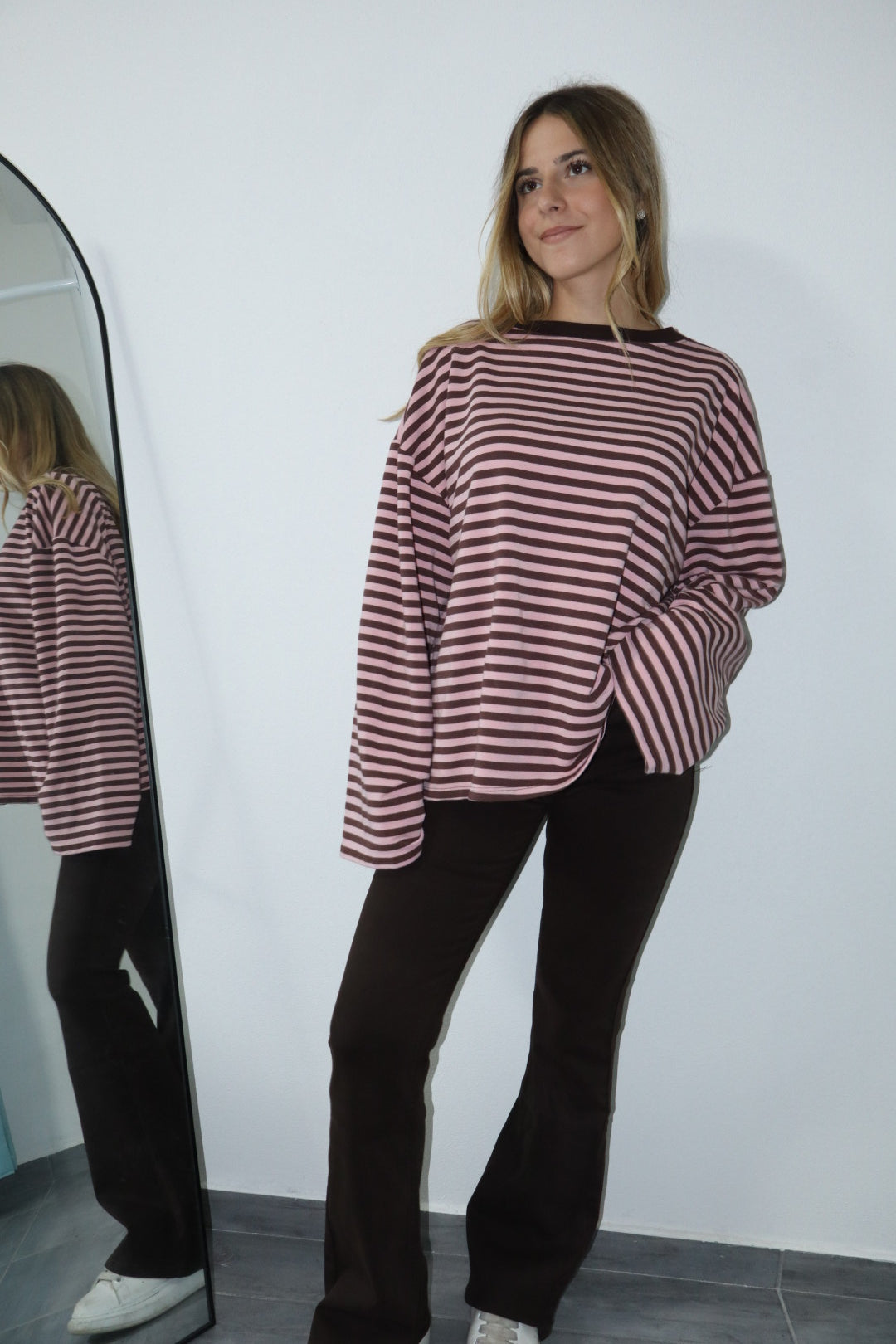 T-shirt maniche lunghe righe