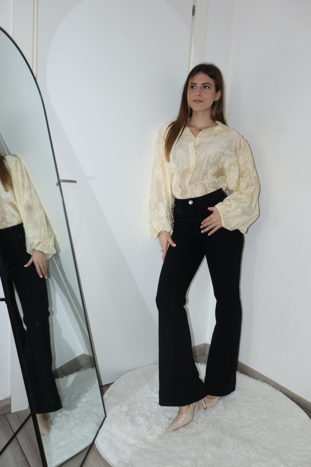 Camicia velata con fiori “serenity” (vari colori)