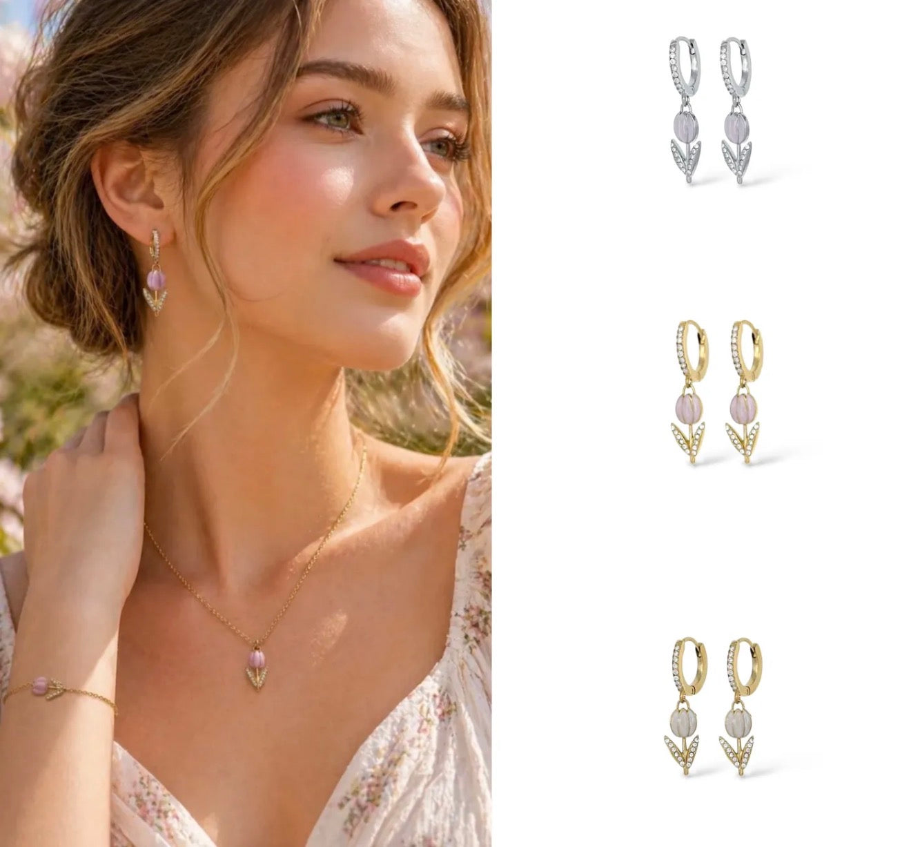 Orecchini tulipan Shine