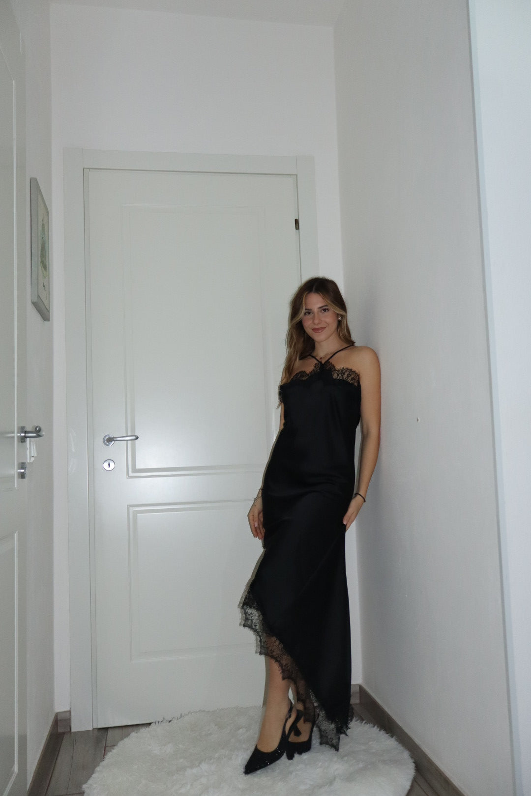 Maxi Dress pizzo diletta nero,marrone