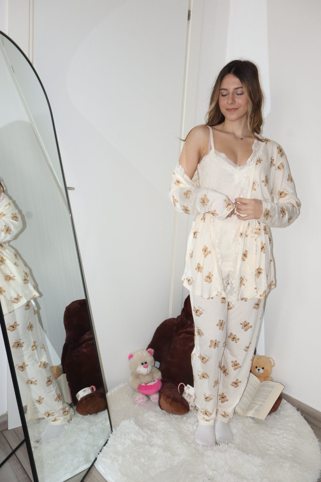 Pigiama teddy 3pz (veste 1tg più piccola)