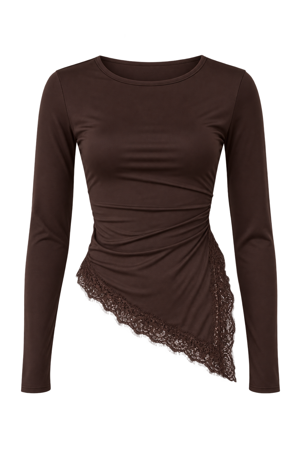 Maglia asimmetrica basic con pizzo