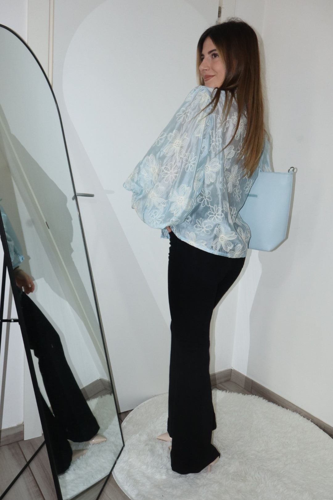 Camicia velata con fiori “serenity” (vari colori)