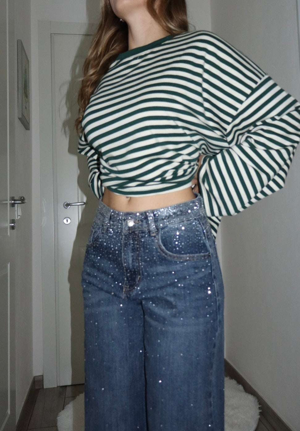 Jeans pioggia Shine blu tg 46-50