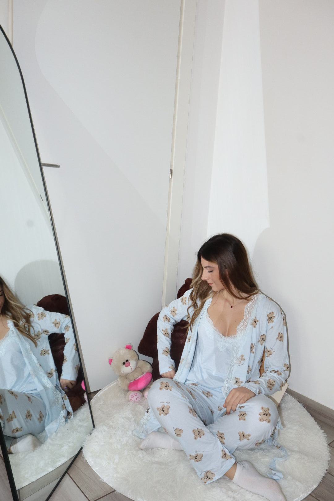 Pigiama teddy 3pz (veste 1tg più piccola)