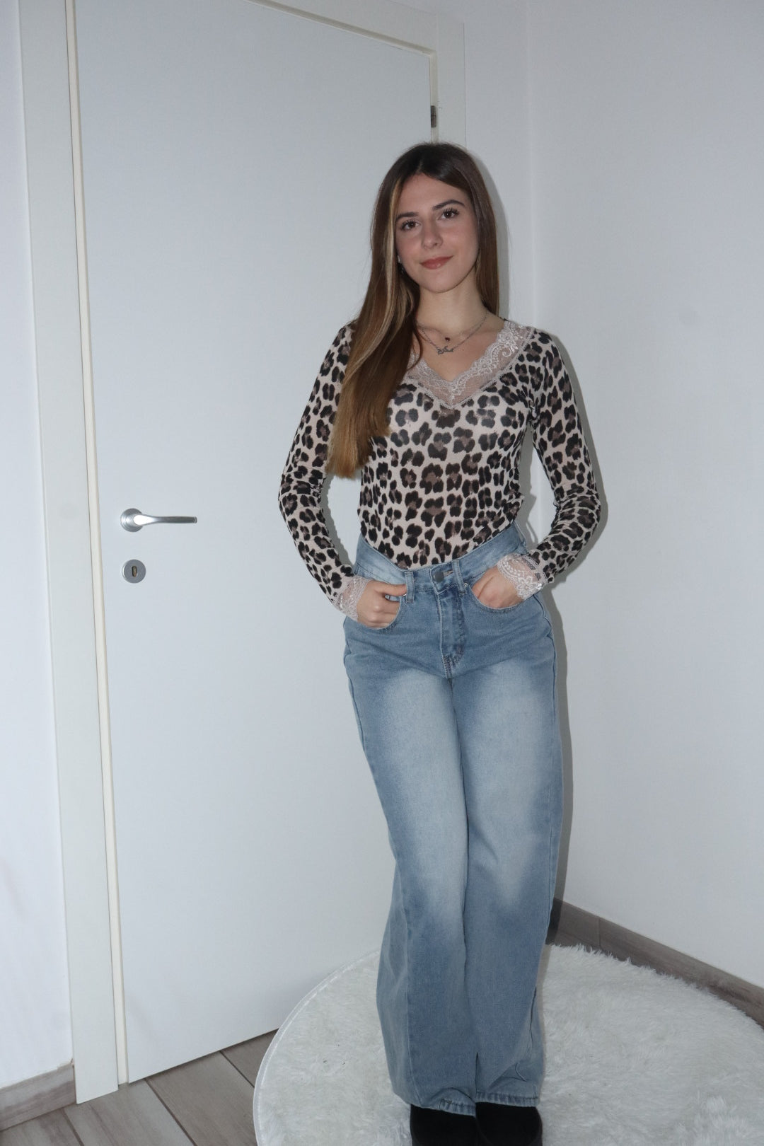 Maglietta velata leopardata “natasha”
