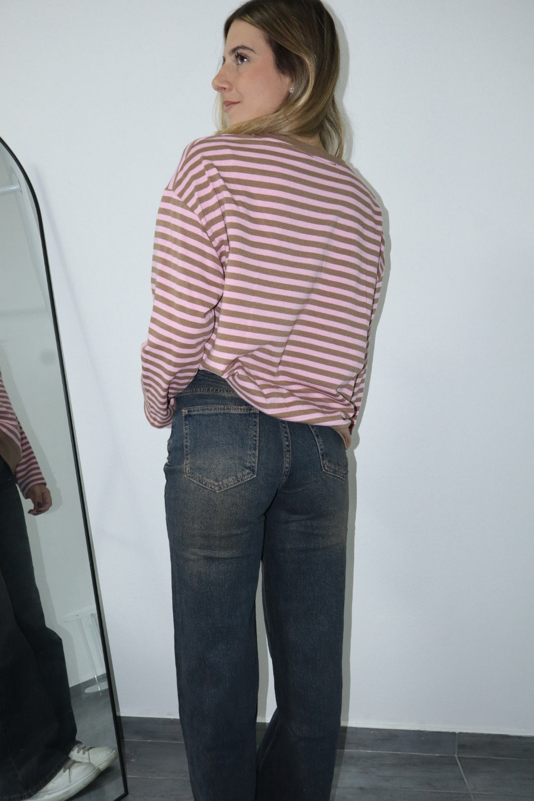 T-shirt maniche lunghe righe