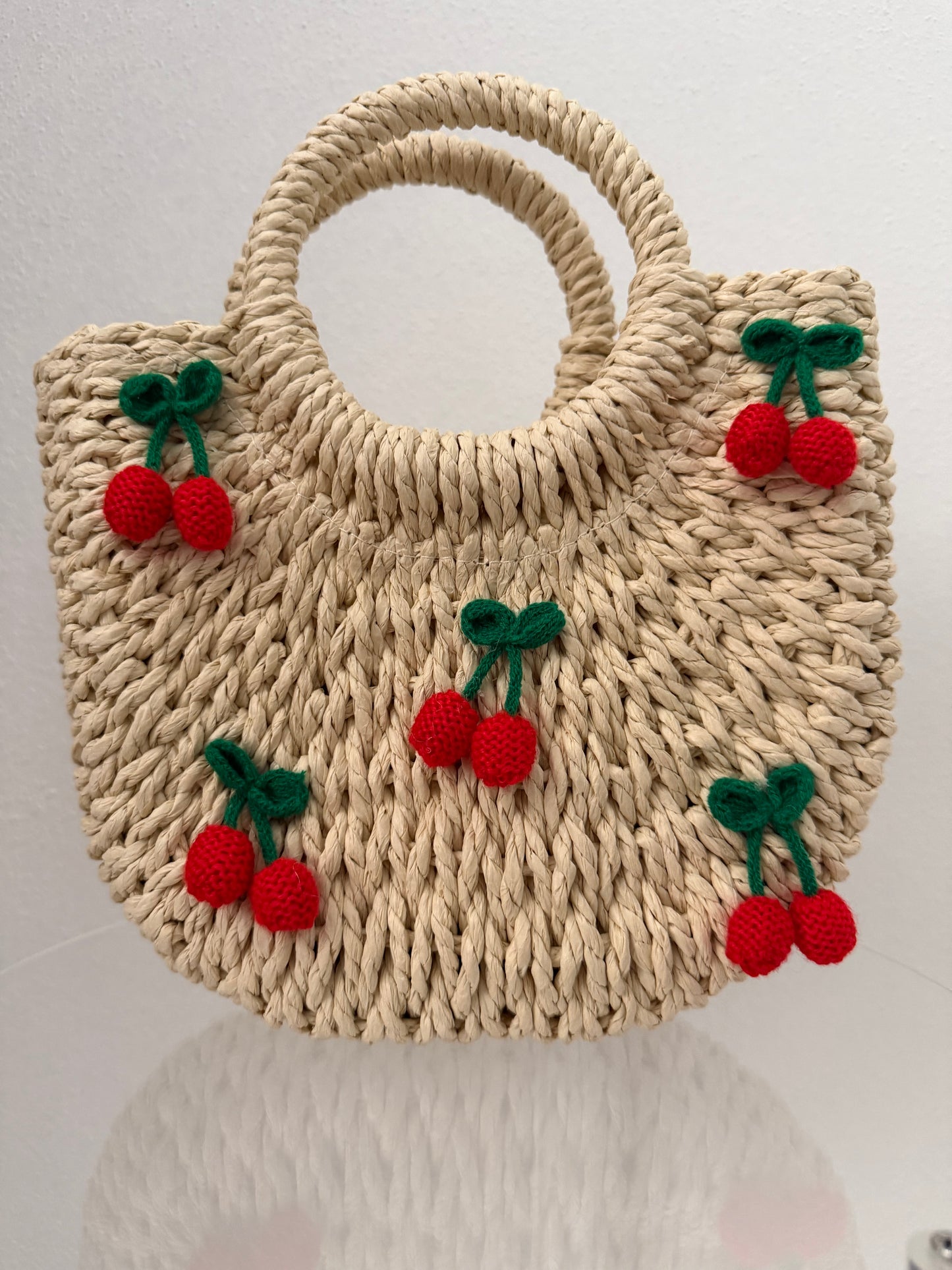 Borsa in paglia “cherry”