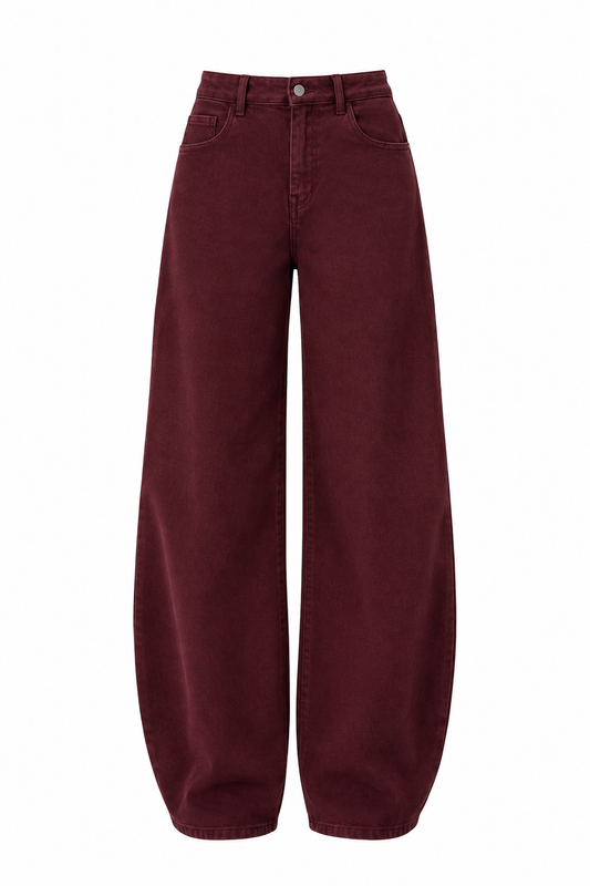 Jeans ballon bordó