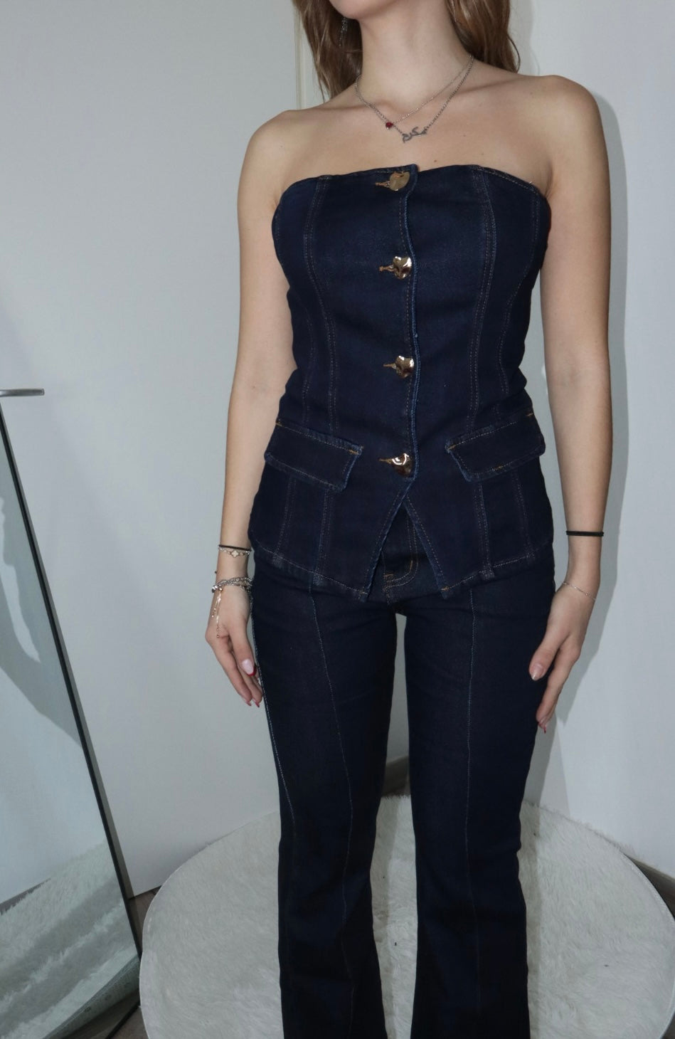 Completo denim “couture”