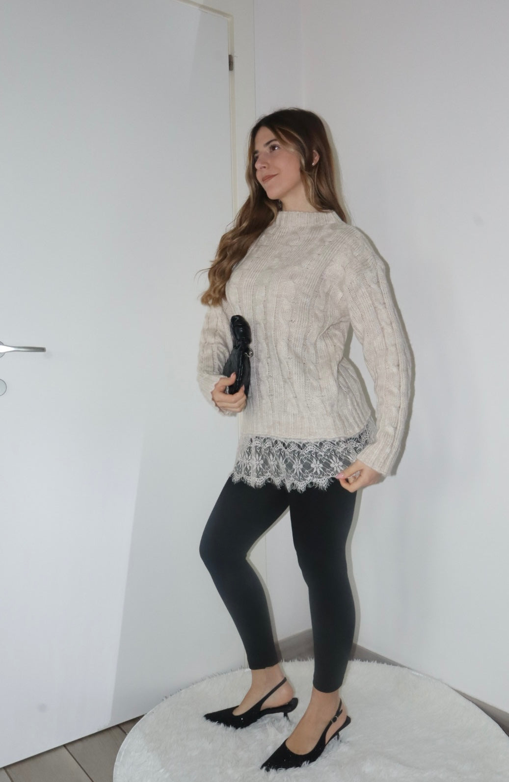 Pull rebecca con merletto in pizzo (vari colori)