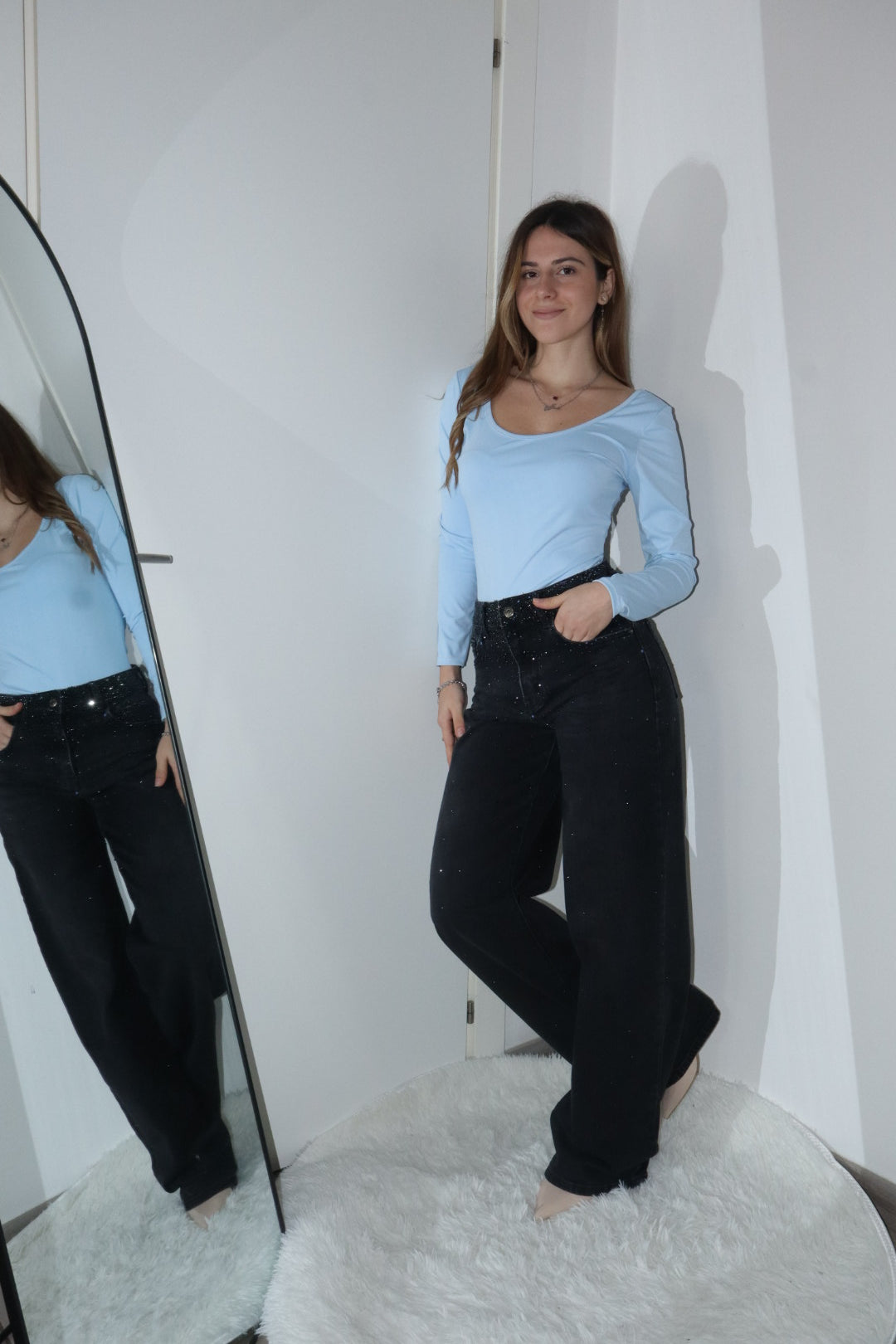 Body lycra con scollo rotondo(vari colori)