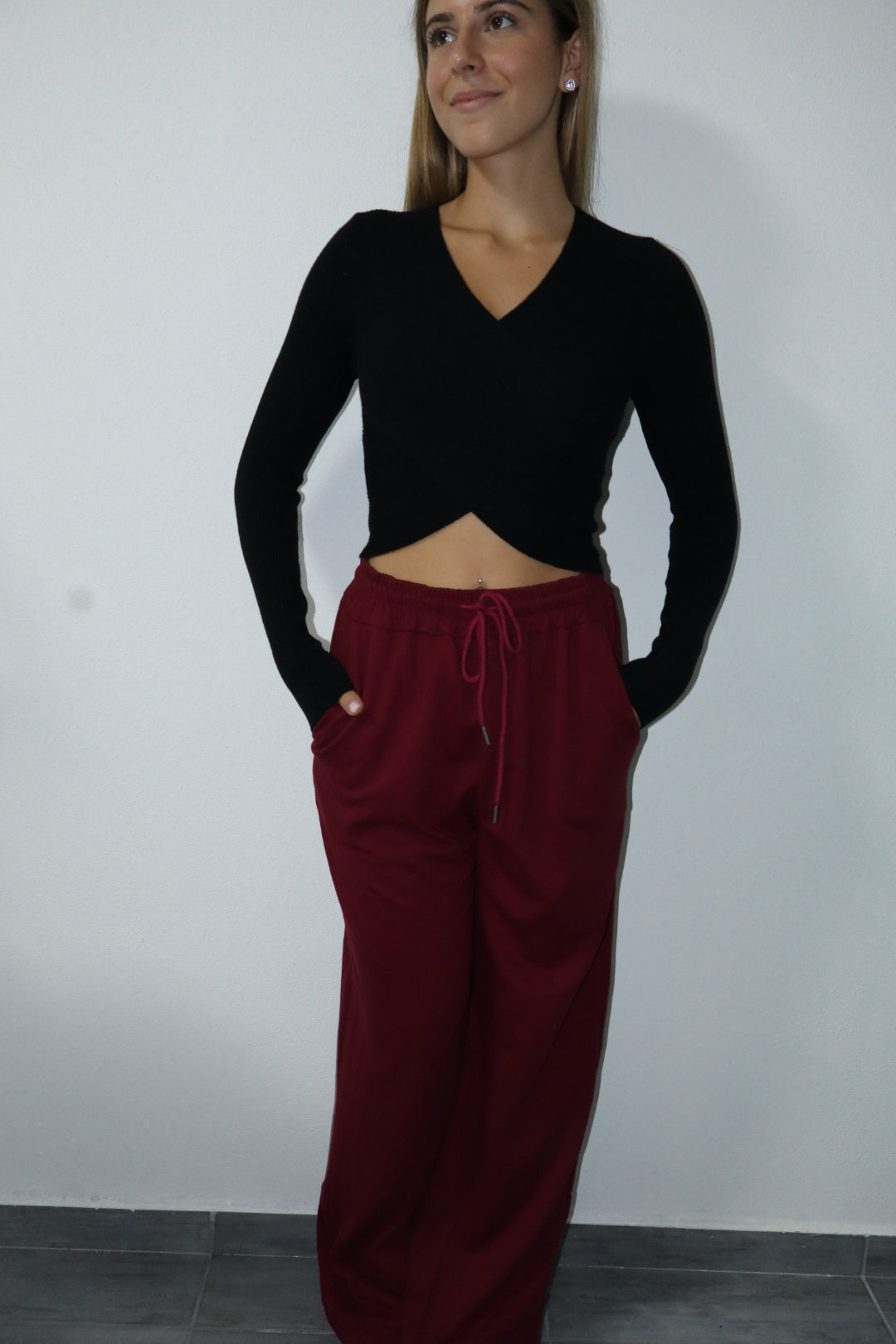 Pantalone tuta confort wide leg