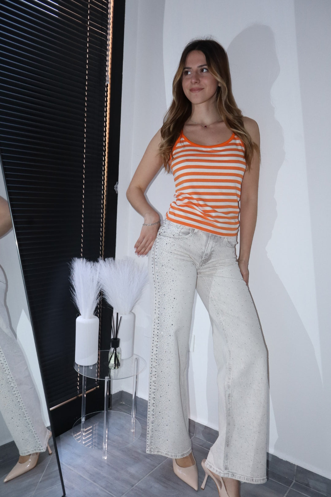 Jeans grigi  brillantinati